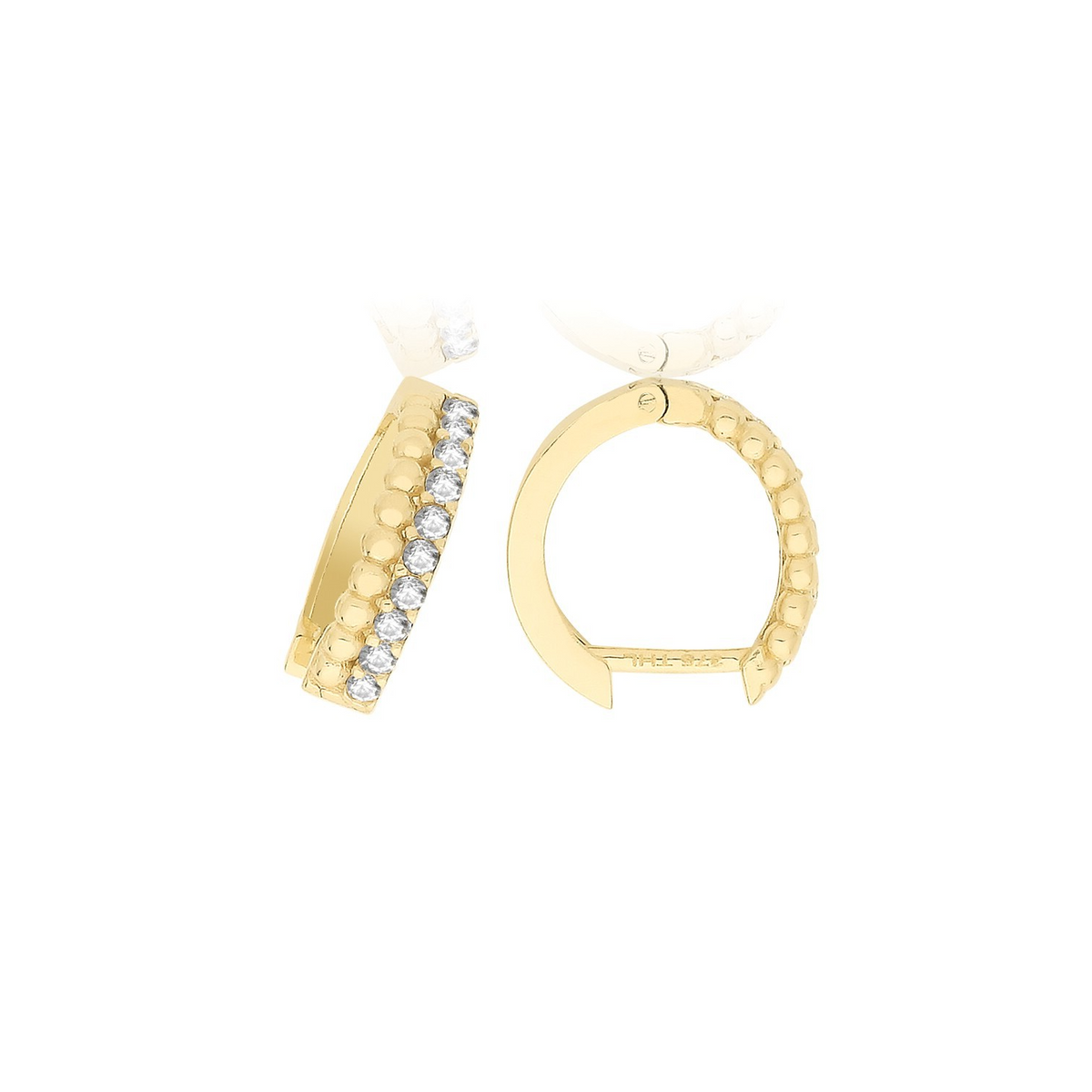 Mens Bobble Huggie Hoop Earring 9ct Yellow Gold 375 Hallmarked Brand New