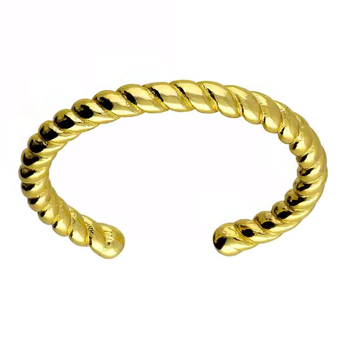 Adjustable Open Twist Ring 14ct Yellow Gold Plated Hallmarked Size K - Q