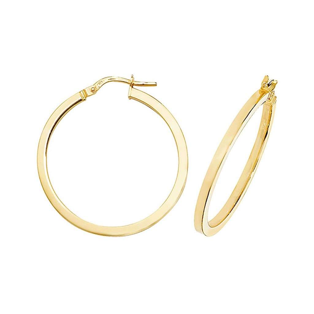 9ct Yellow Gold Hoop Earrings 375 Hallmarked 8mm - 50mm Diameter British Made