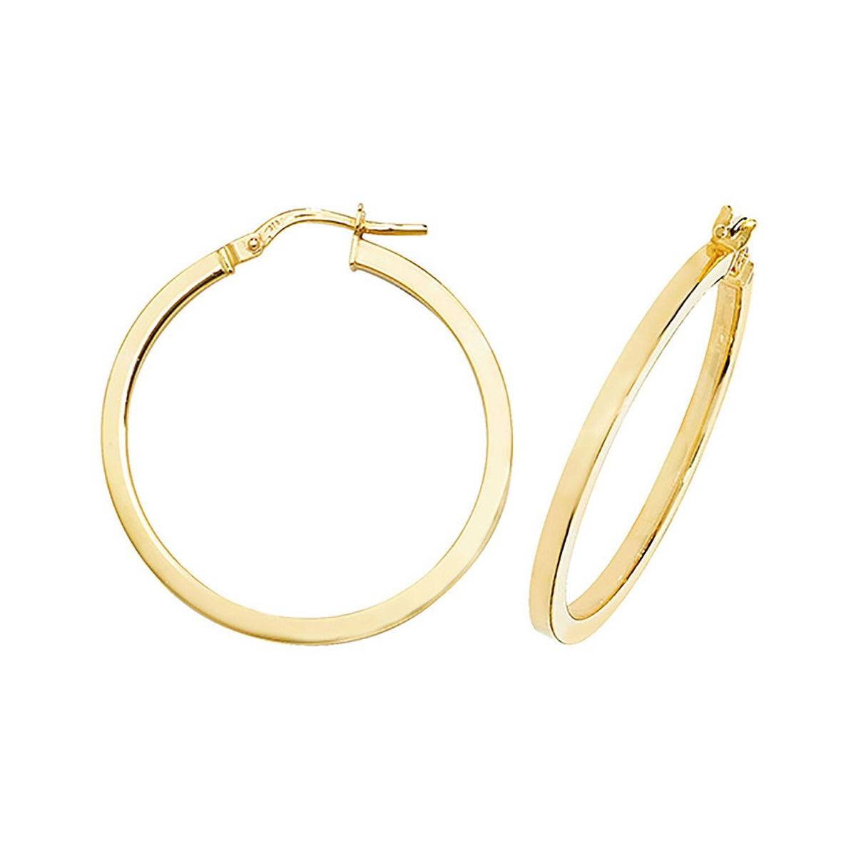 9ct Yellow Gold Hoop Earrings 375 Hallmarked 8mm - 50mm Diameter British Made