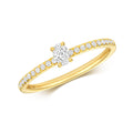 21 Natural Diamond Oval Cut Ring 18ct Yellow Gold Hallmarked Sizes K - N