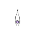 Amethyst Eclipse Pendant Sterling Silver Hallmarked All Chain Lengths Brand New