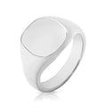 Men's Heavy Cushion Signet Ring Solid Sterling Silver 925 Hallmarked Size R - Z