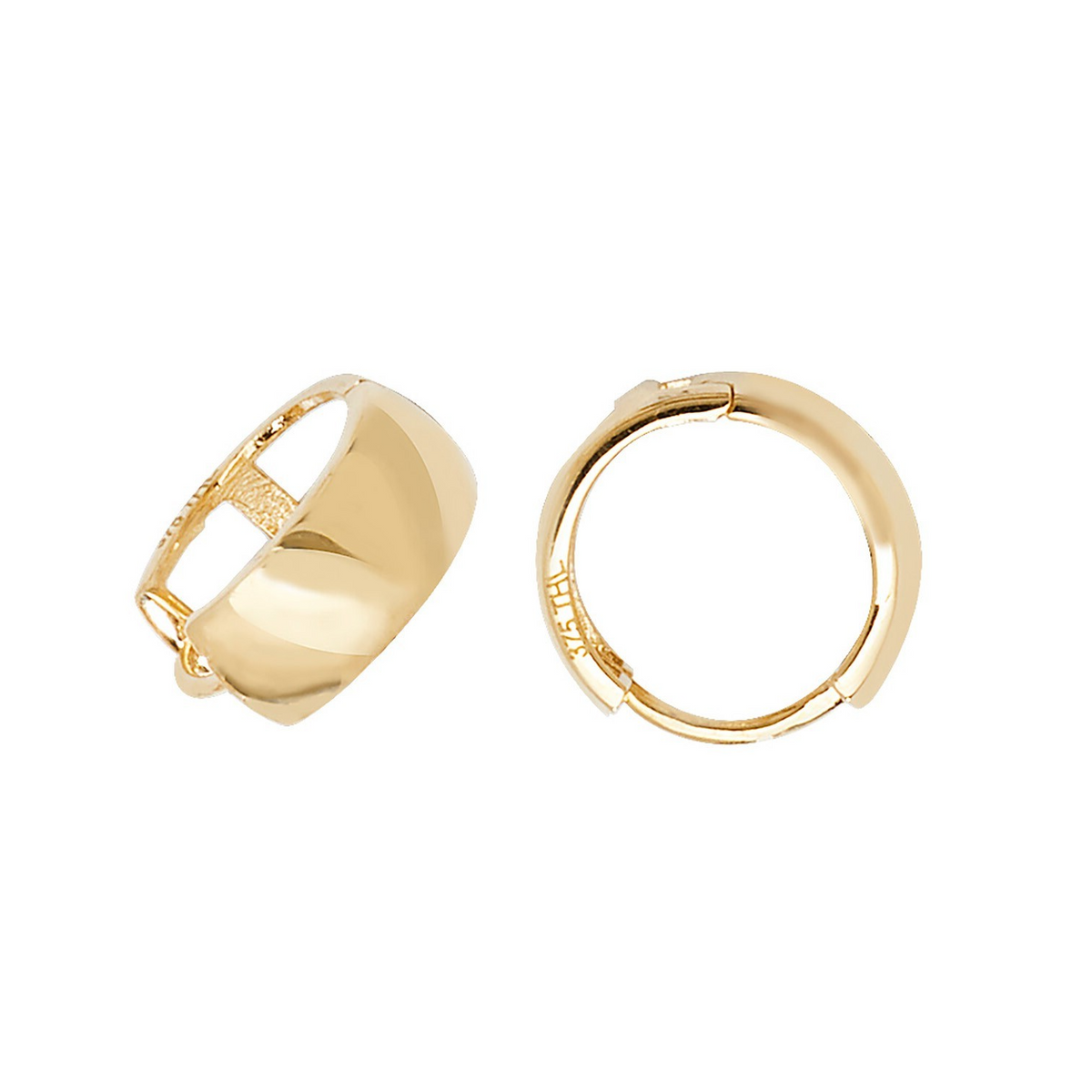9ct Yellow Gold Chunky Hoop Earrings British Made 375 Hallmarked Brand New Boxed