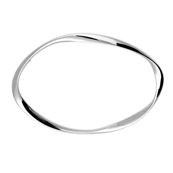 Crossover Bangle On Sterling Silver British Made 925 Hallmarked Brand New
