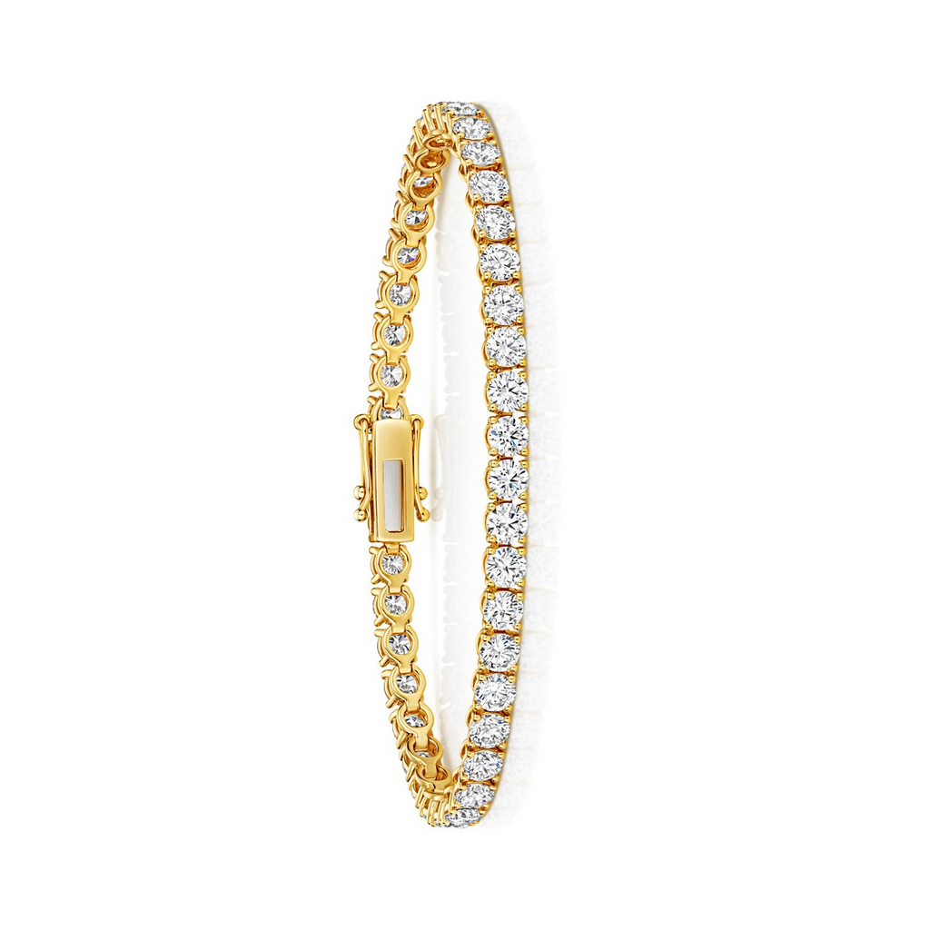 Lab Grown Diamond 18ct Yellow Gold Tennis Bracelet Hallmarked British Made