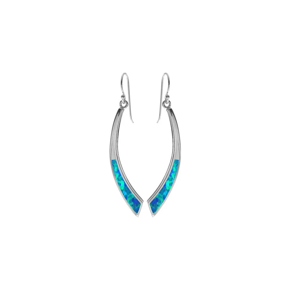 Natural Opal Teardrop Earrings Sterling Silver 925 Hallmarked British Made