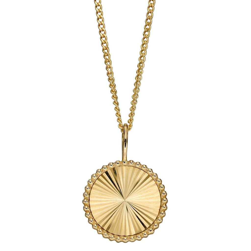 9ct Gold Disc Pendant Hallmarked (Free Engraving) British Made Brand New