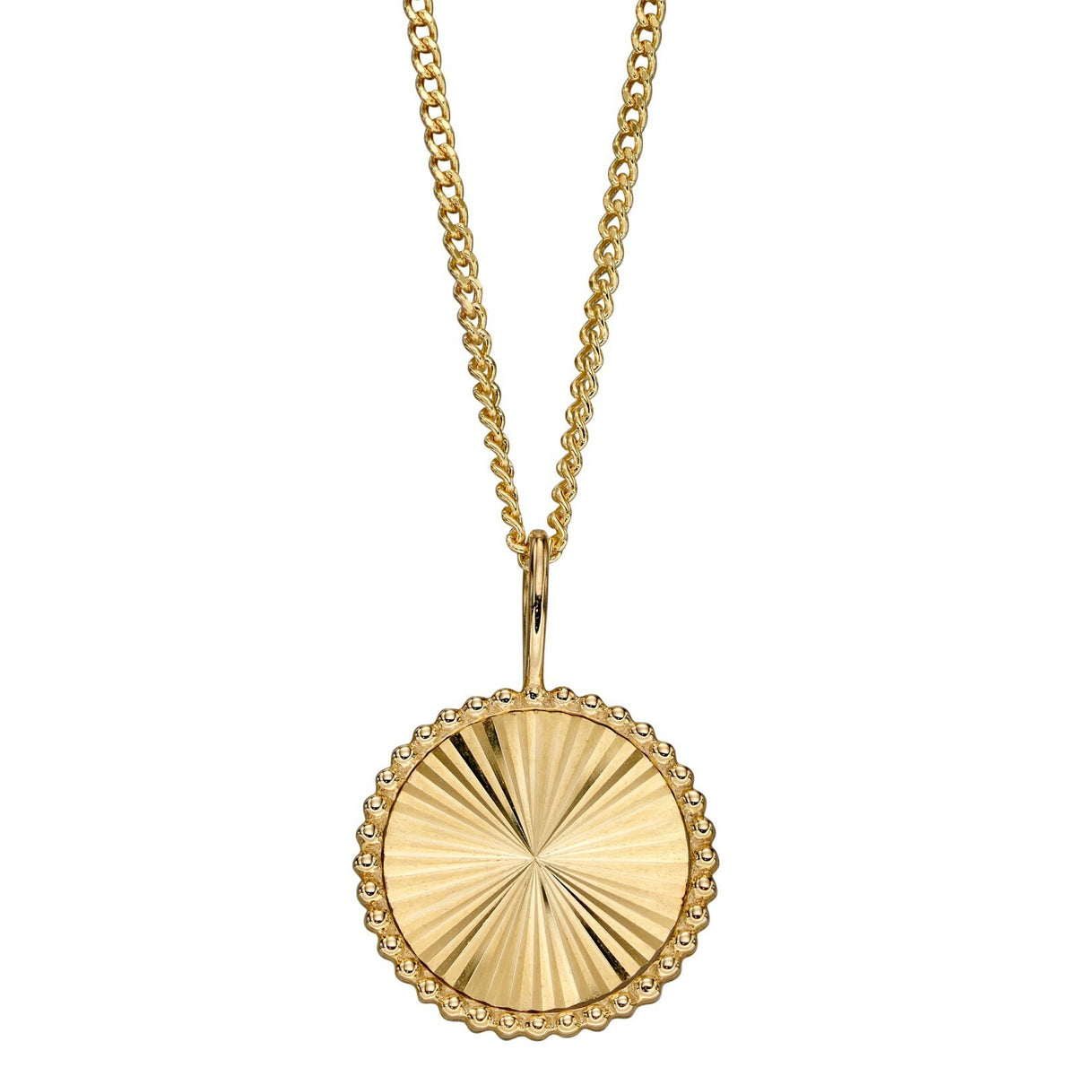 9ct Gold Disc Pendant Hallmarked (Free Engraving) British Made Brand New