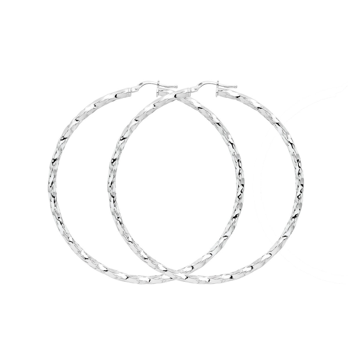 Hinged DC Sterling Silver Hoops 925 Hallmarked 10mm - 60mm Diameter