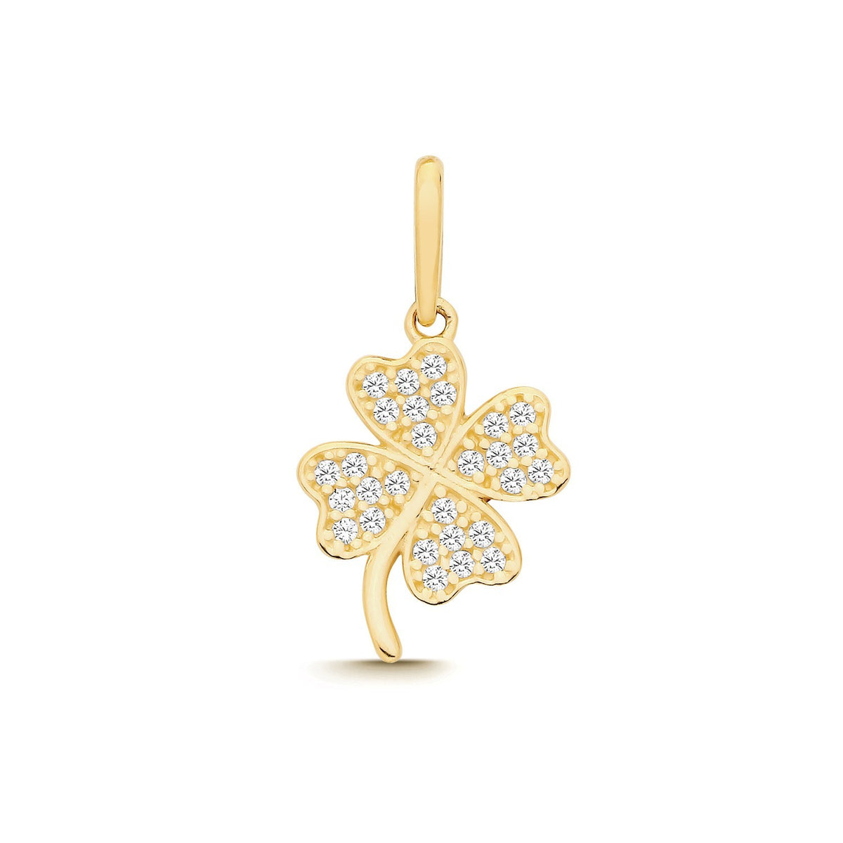 4 Leaf Clover 9ct Yellow Gold Pendant 375 Hallmarked All Chain Lengths