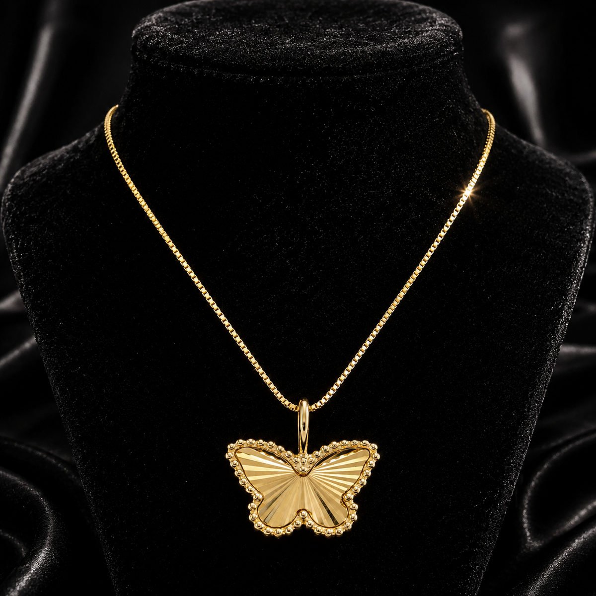 9ct Yellow Gold Butterfly Pendant 375 Hallmarked British Made Brand New
