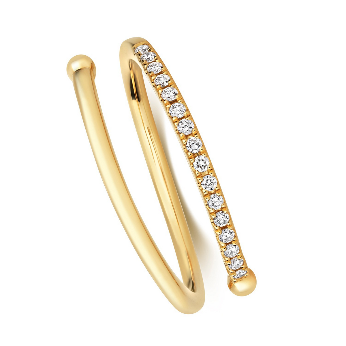 16 Natural Diamond Sprial Ring 18ct Yellow Gold Hallmarked Sizes J - Q