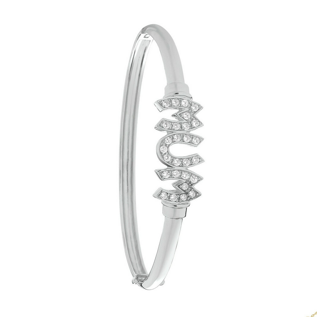 Mum Gemstone Bangle Sterling Silver 925 Hallmarked British Made (Mothers Day)