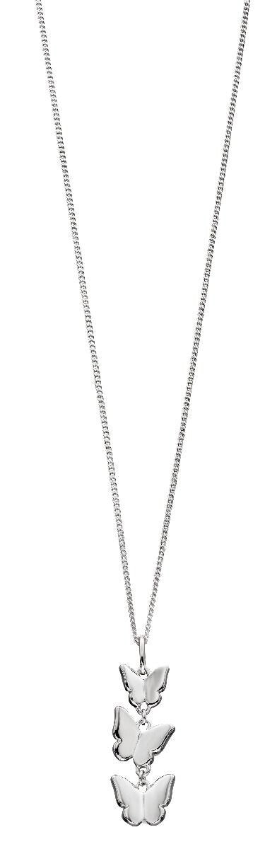 Triple Butterfly Pendant Sterling Silver 925 Hallmarked All Chain Lengths