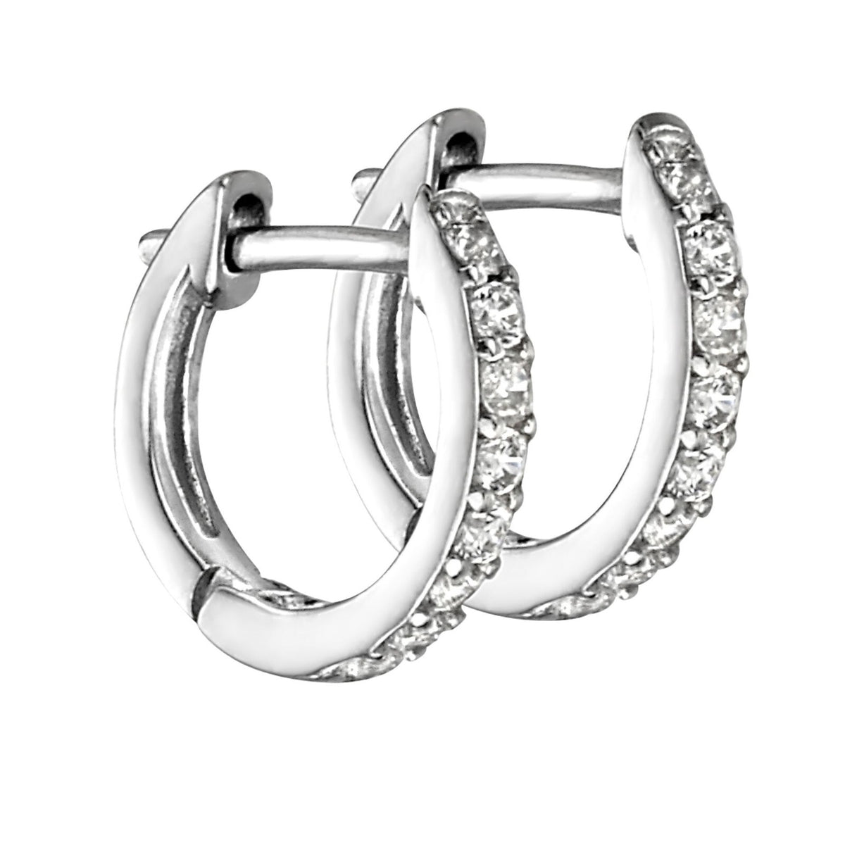 8 Stone Zircon Hoop Earrings Sterling Silver 925 Hallmarked Brand New Boxed