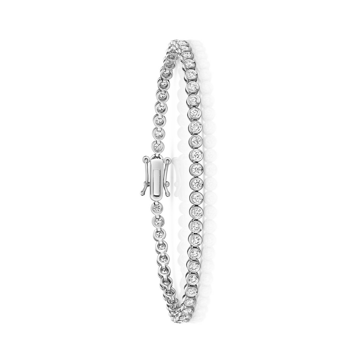 Lab Grown Diamond 18ct White Gold Tennis Bracelet Hallmarked British Made