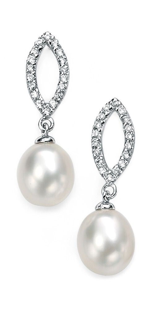 Freshwater Pearl Drop Earrings Sterling Silver 925 Hallmarked Brand New Boxed
