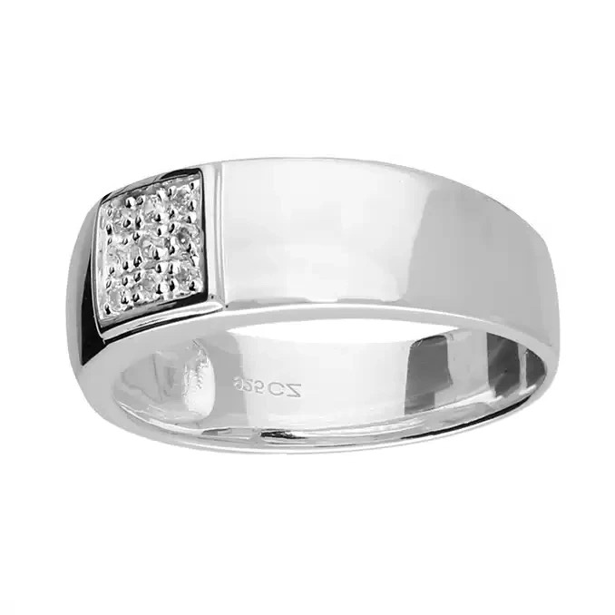 Sterling Silver Gents Ring Square Band Design Hallmarked Size R - Z British Made