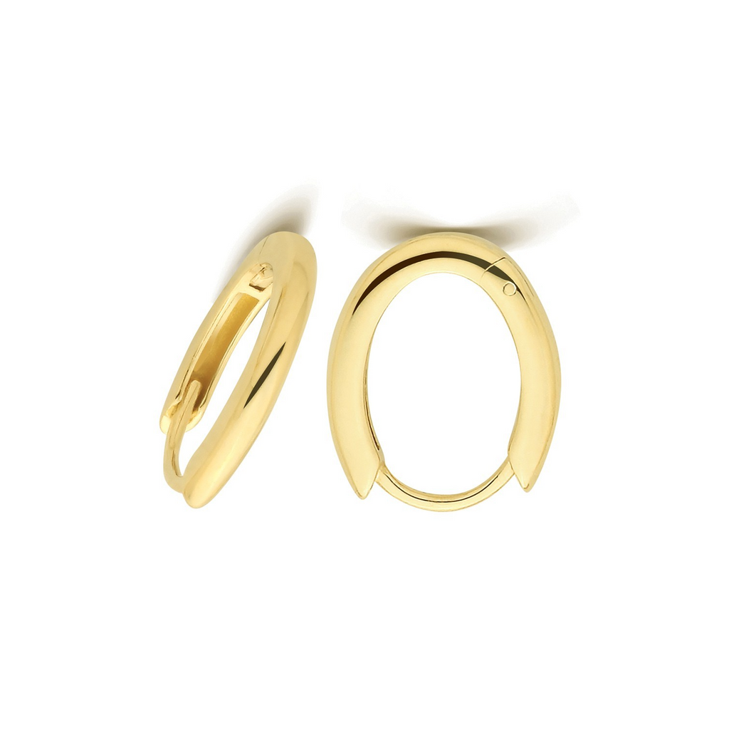 10mm 9ct Yellow Gold Hoop Earrings British Made 375 Hallmarked Brand New Boxed