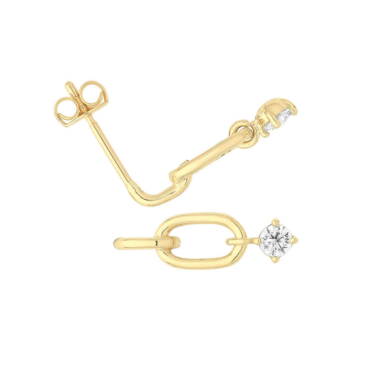 Oval Link Drop Earrings 9ct Yellow Gold 375 Hallmarked Brand New Boxed