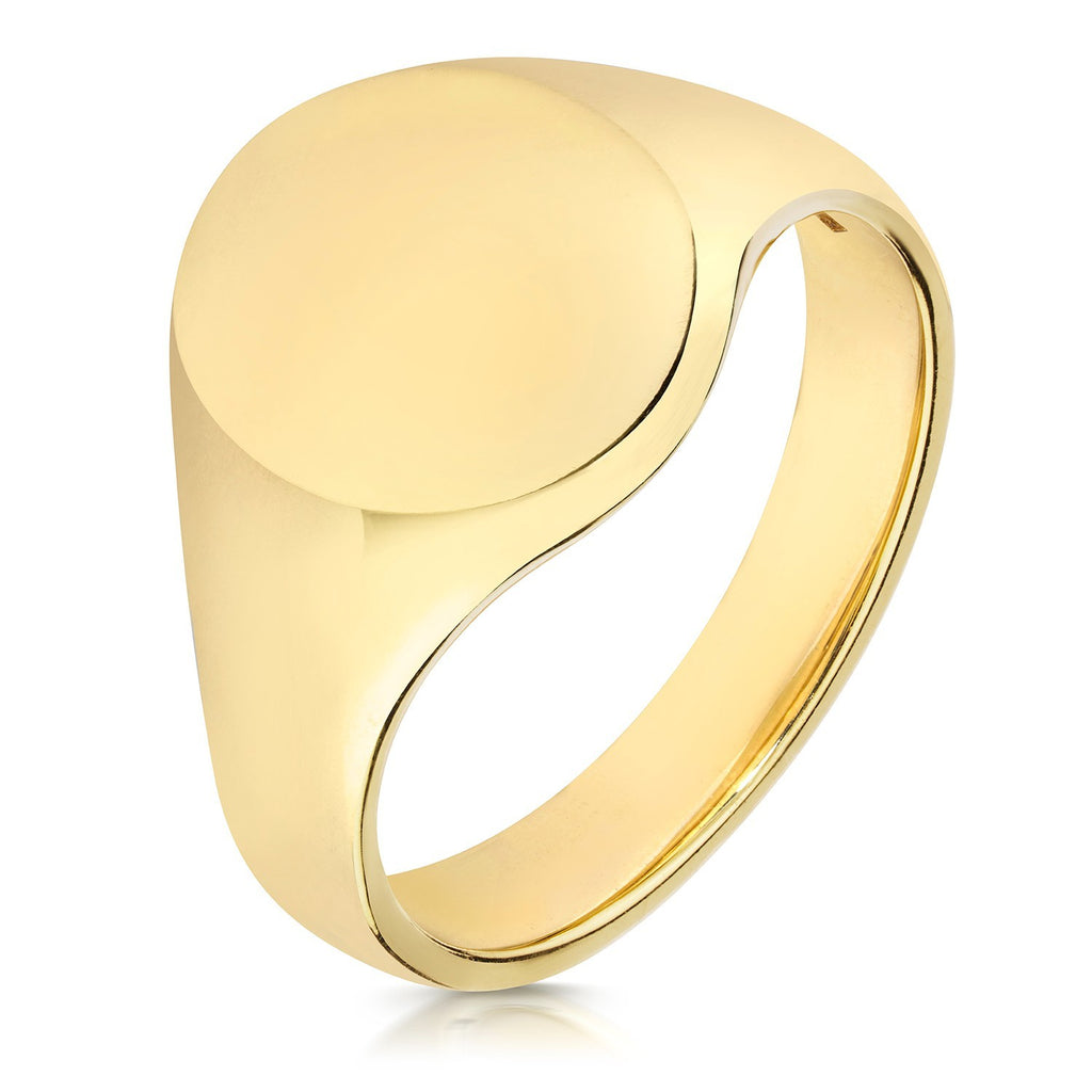 Heavy Mens 9ct Yellow Gold Signet Ring 375 Hallmarked British Made Size K - Z