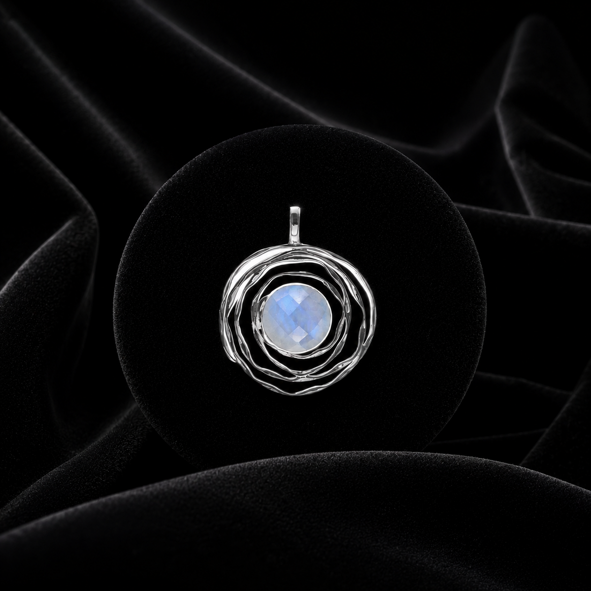 Spiderweb Moonstone Pendant Sterling Silver 925 Hallmarked All Chain Lengths