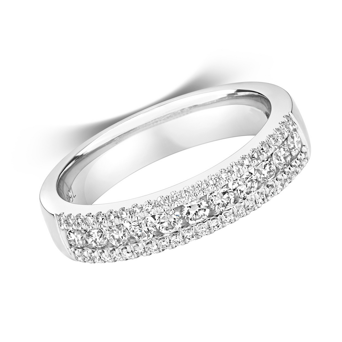 45 Natural Diamond Statement Band Ring 18ct White Gold Hallmarked Sizes J - Q