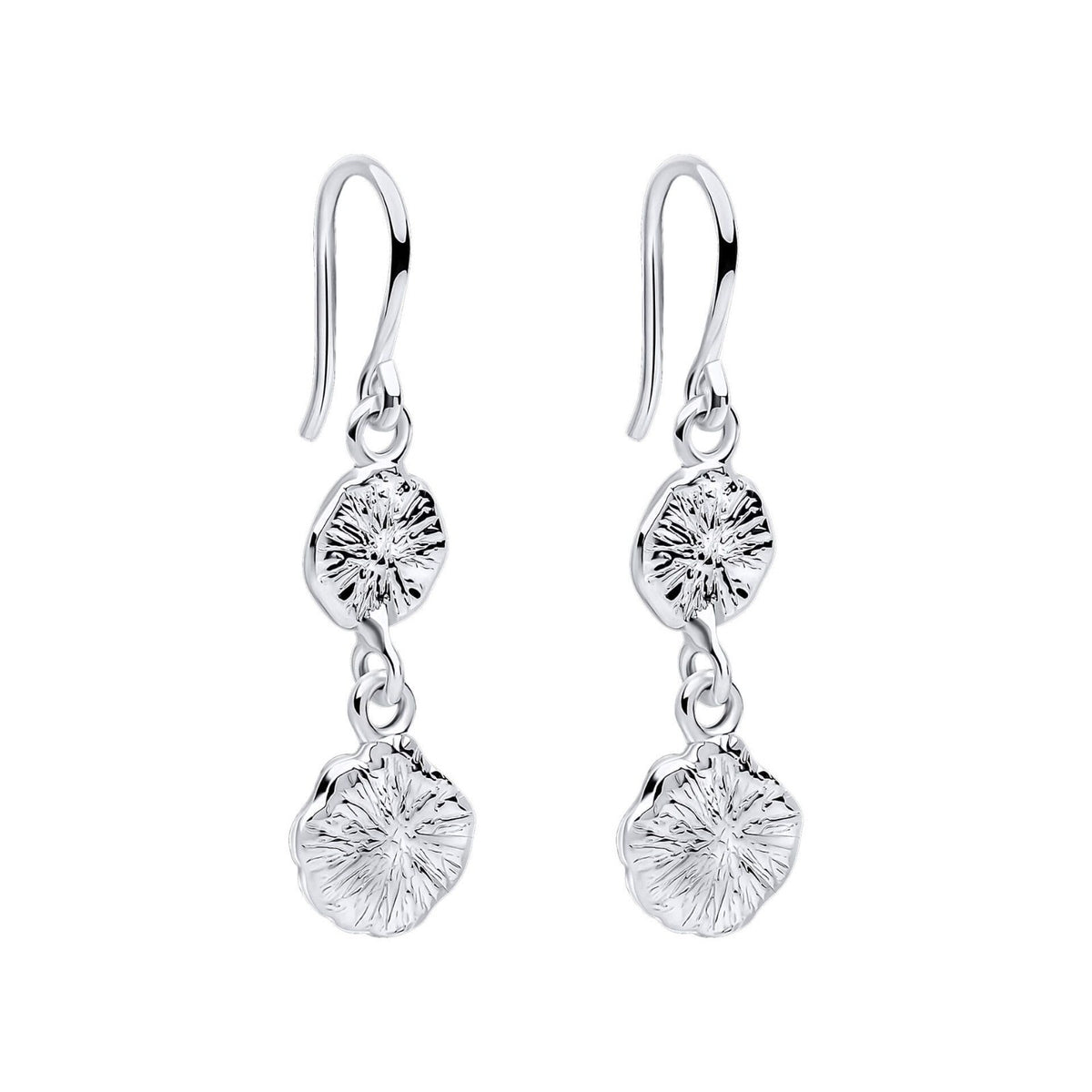 Spray Texture Drop Earrings Sterling Silver 925 Hallmarked Brand New Boxed