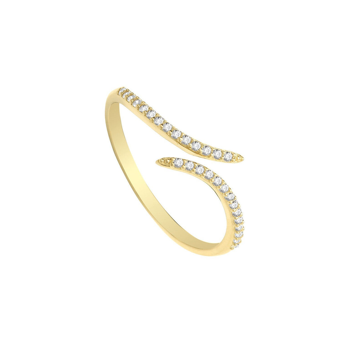 9ct Yelllow Gold 28 Stone Wrap Ring Hallmarked Sizes J - S British Made