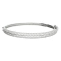 Pave Hinged Zircon Bangle Sterling Silver 925 Hallmarked British Made
