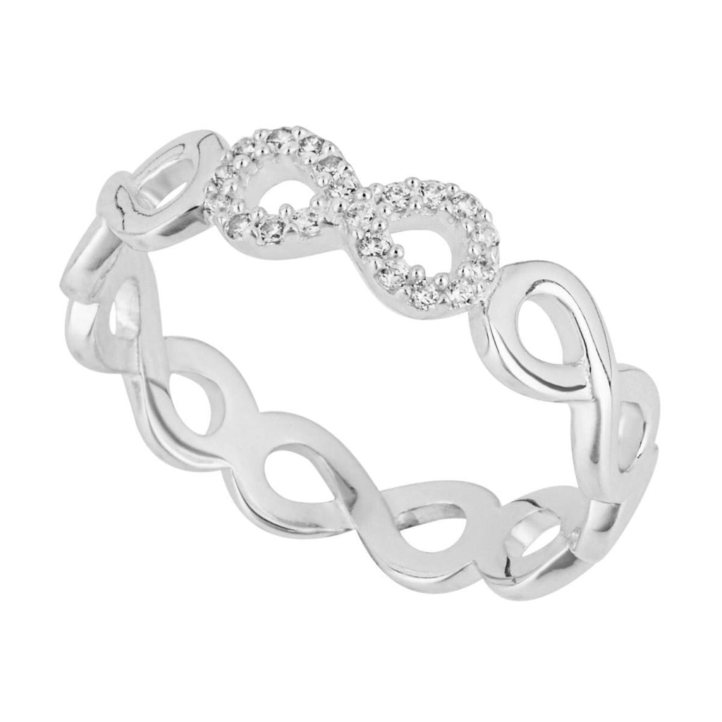 Infinity Eternity Gemstone Ring Sterling Silver 925 Hallmarked L - Q