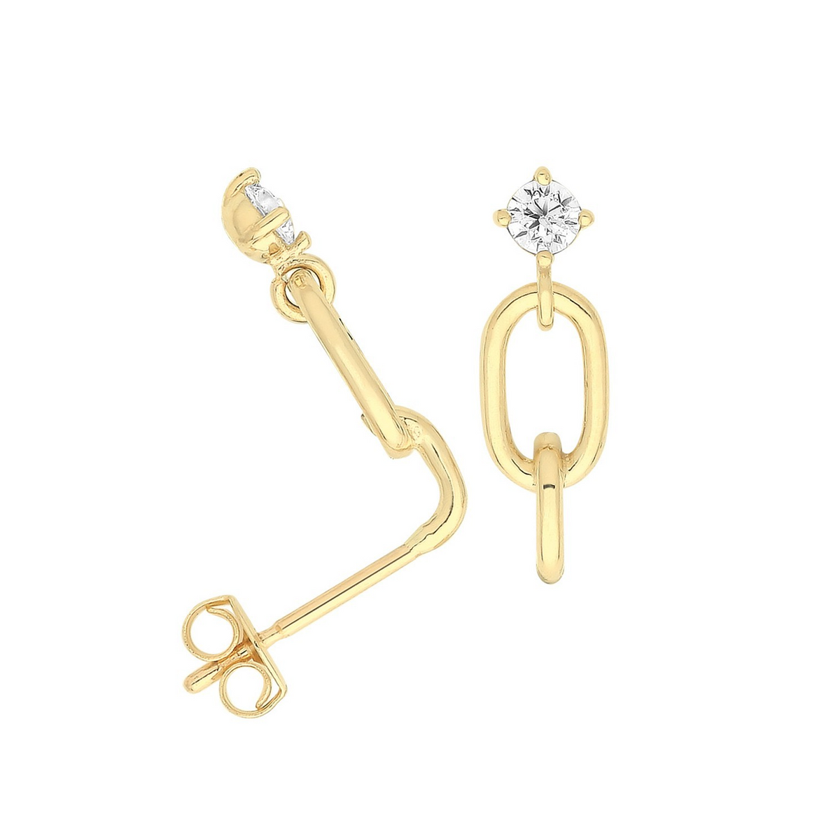 Oval Link Drop Earrings 9ct Yellow Gold 375 Hallmarked Brand New Boxed