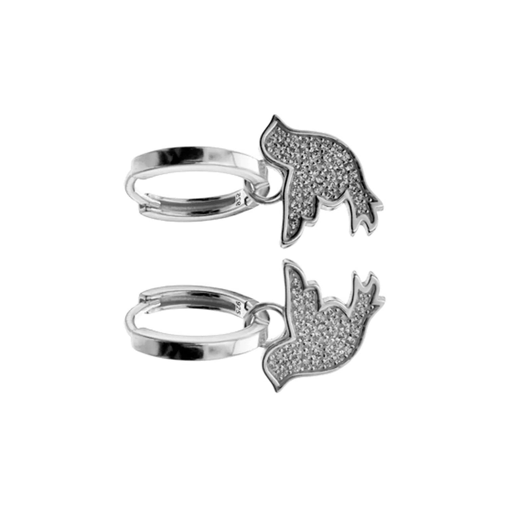 Cluster Bird Hoop Earrings Sterling Silver 925 Hallmarked Brand New Boxed