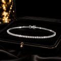 Natural Diamond 18ct White Gold Tennis Bracelet 375 Hallmarked British Made