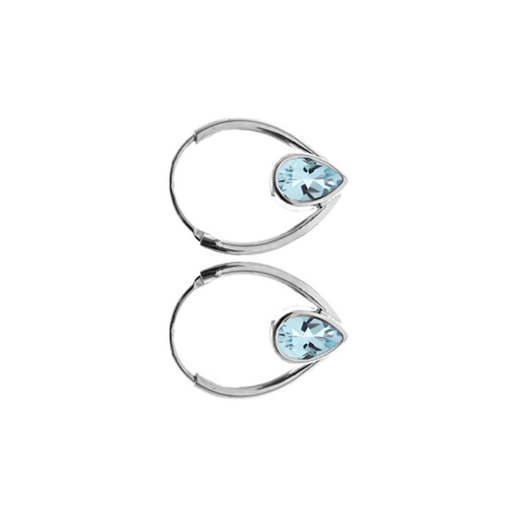 Teardrop Topaz Hoop Earrings Sterling Silver 925 Hallmarked Brand New Boxed