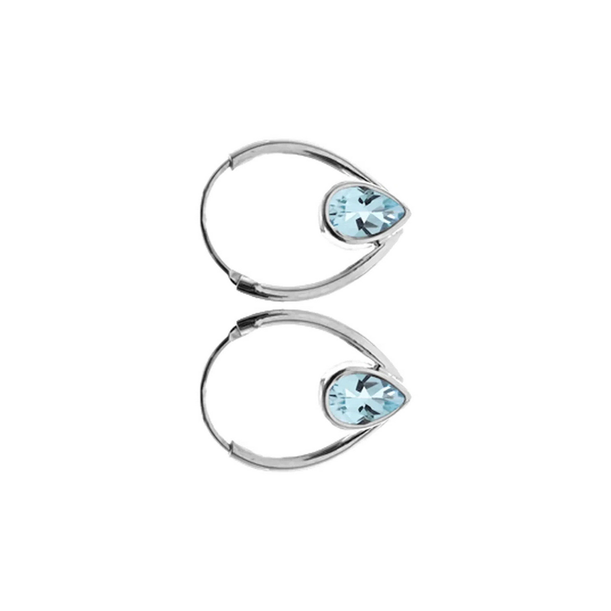 Teardrop Topaz Hoop Earrings Sterling Silver 925 Hallmarked Brand New Boxed