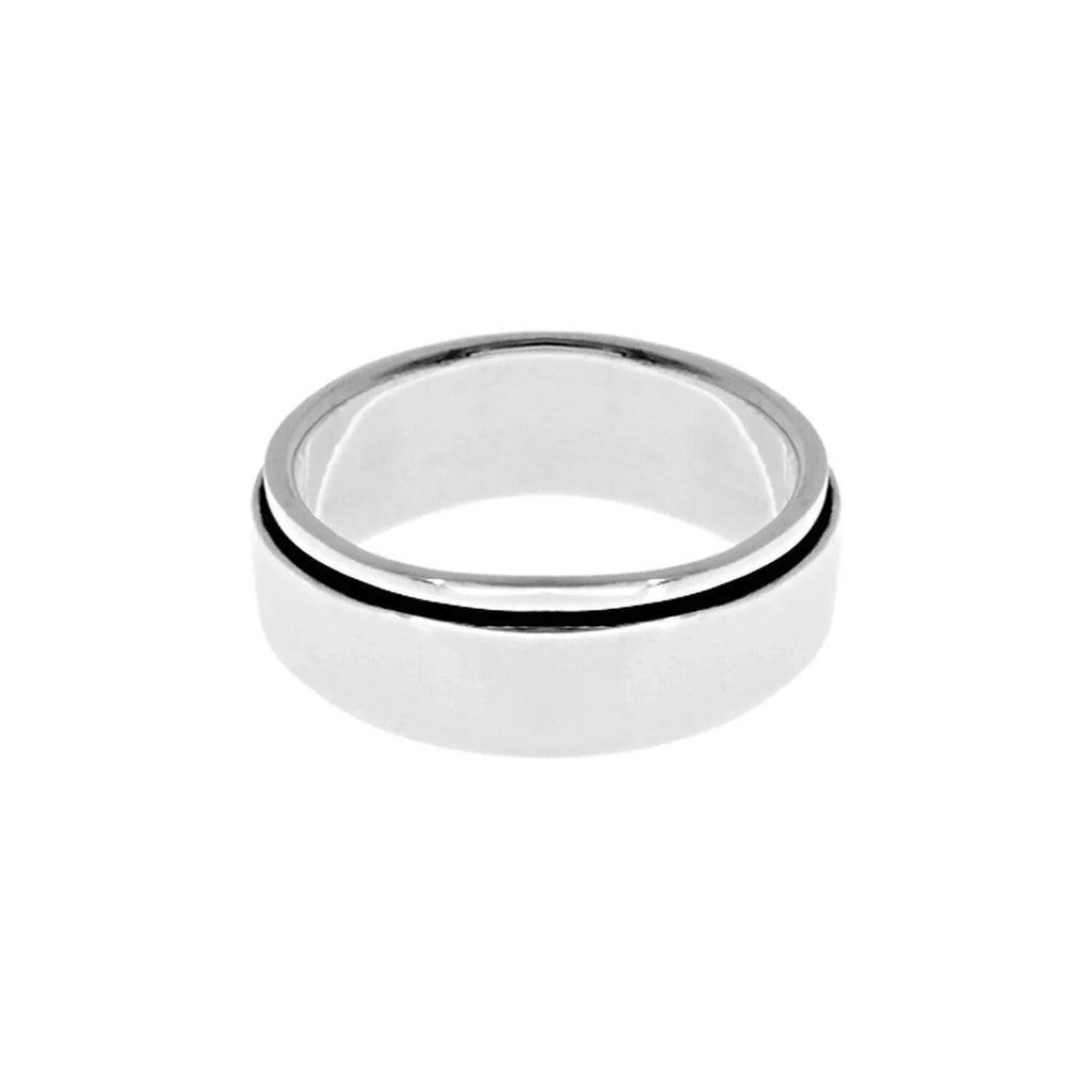 Mens Plain Sterling Silver Spinner Rotating Ring 925 Hallmarked Sizes W - Z