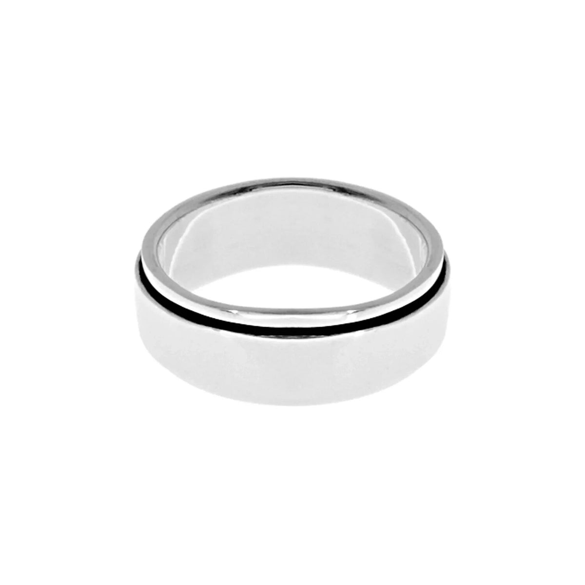 Mens Plain Sterling Silver Spinner Rotating Ring 925 Hallmarked Sizes W - Z