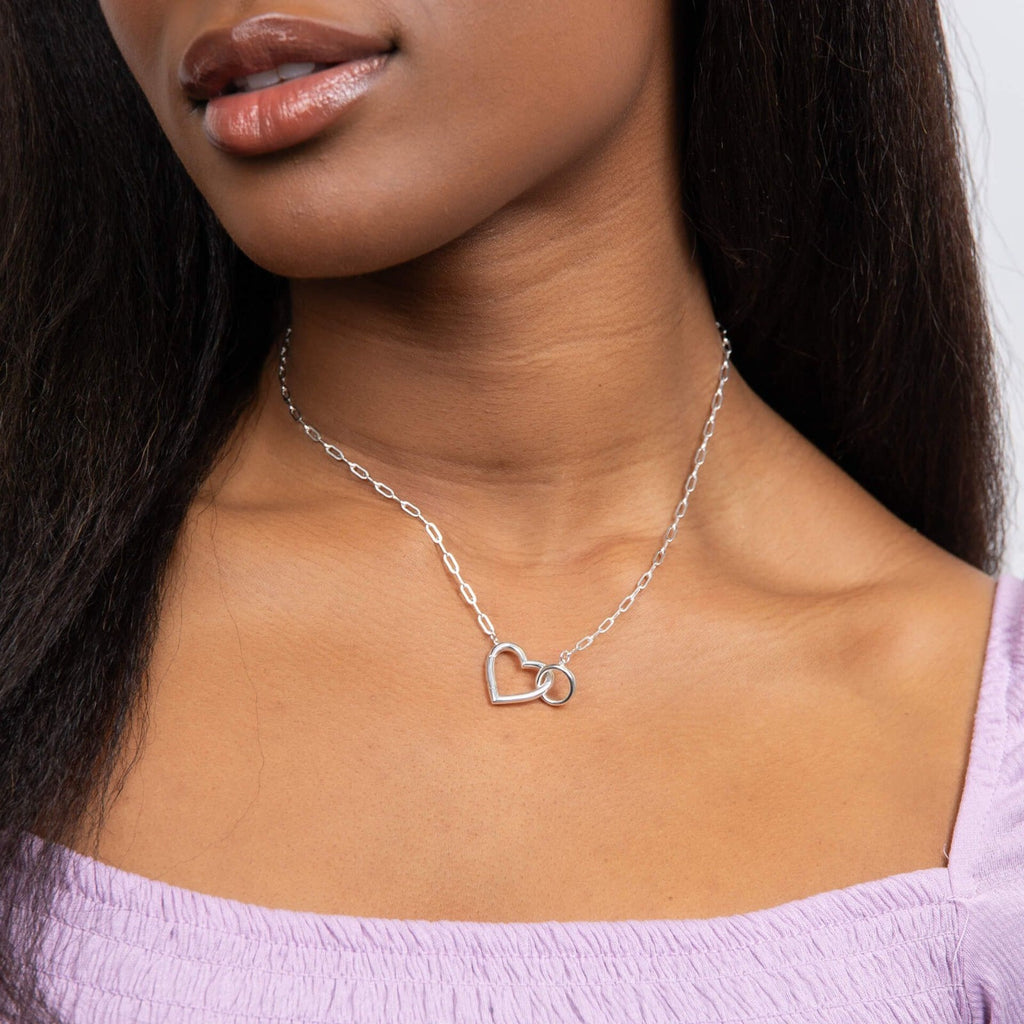 Heart Connection Necklace Sterling Silver 925 Hallmarked Brand New Boxed