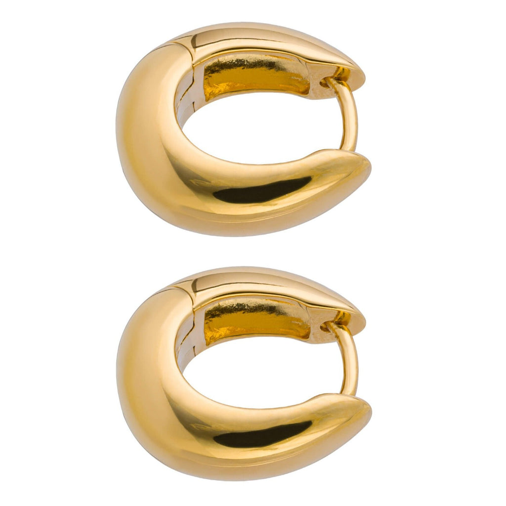 Round Hoop Huggie Earrings 9ct Yellow Gold Plated Hallmarked Brand New Boxed
