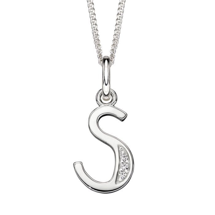 A - Z Necklace Channel Set Sterling Silver British Made 925 Hallmarked Brand New