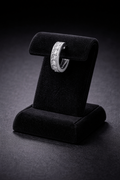 Mens Huggie Hoop Earring Cubic Zirconia Solid Sterling Silver Gents Hallmarked