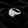 Plain Cushion Signet Ring Sterling Silver 925 Hallmarked Size M - T British Made