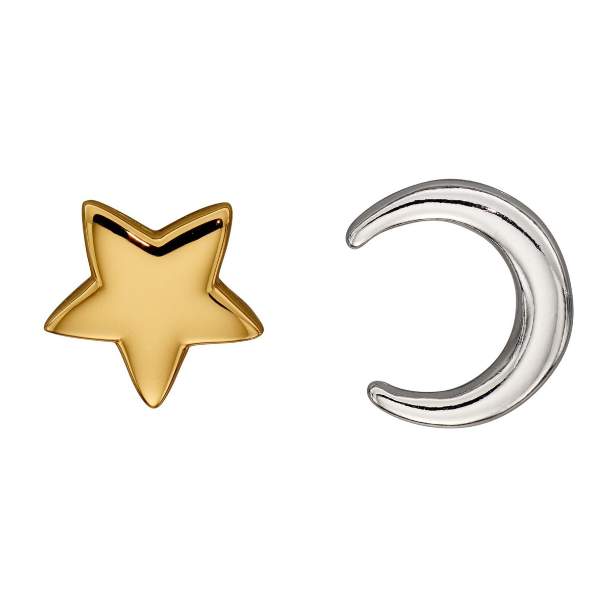 Moon And Star Stud Earrings 9ct Yellow Gold Plated Hallmarked Brand New Boxed