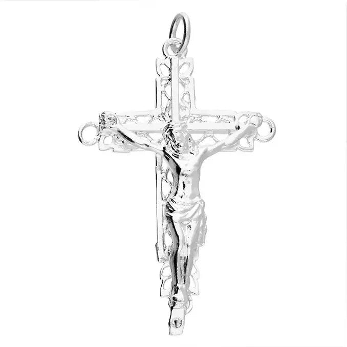 Open Crucifix Cross Sterling Silver 925 Hallmark British Made All Chain Lengths