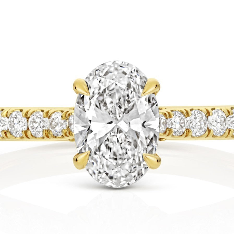 Oval Lab-Grown Diamond Engagement Ring 18ct Yellow Gold Hallmarked Sizes J - Q