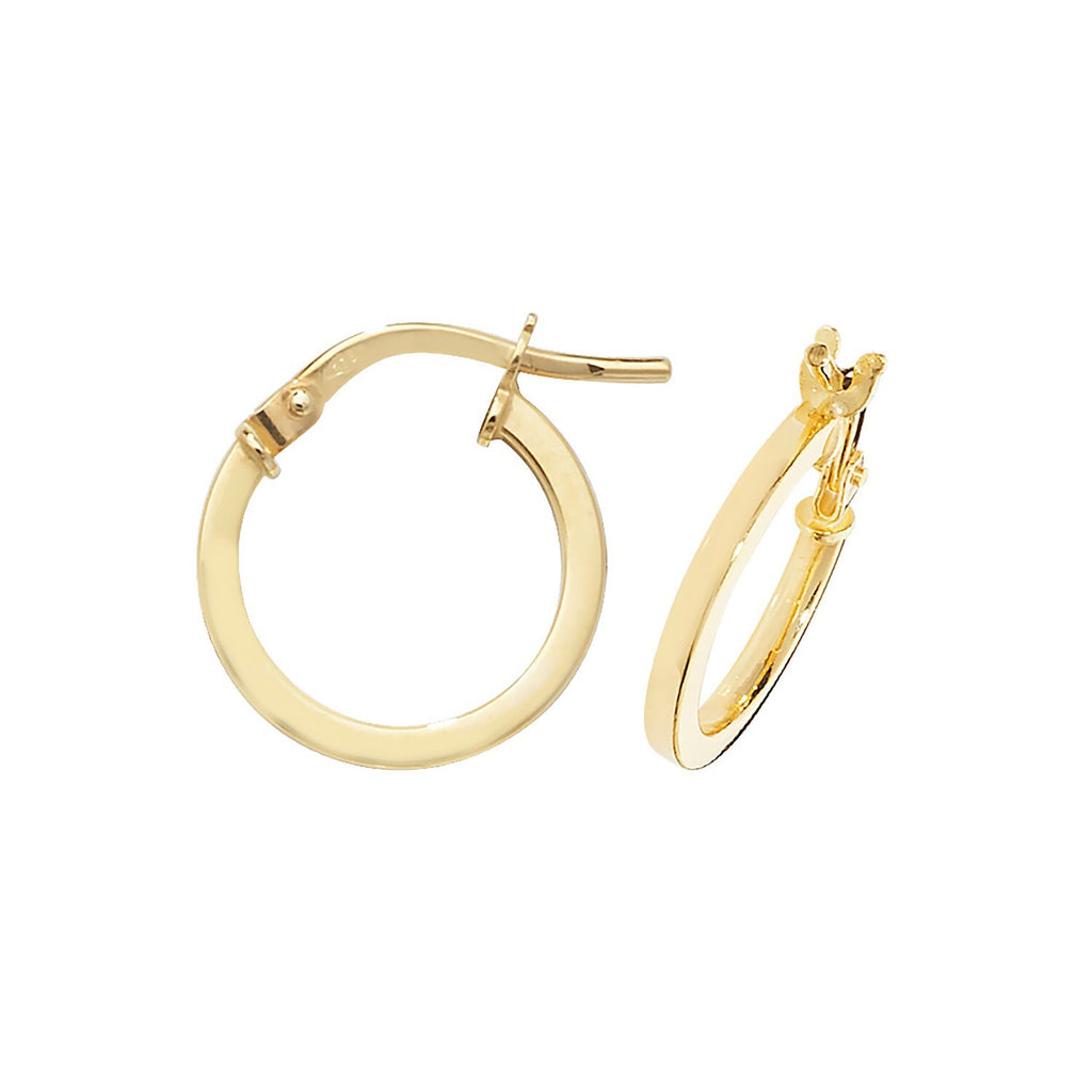 9ct Yellow Gold Hoop Earrings 375 Hallmarked 8mm - 50mm Diameter British Made
