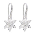 Flower Marquise Drop Earrings Sterling Silver 925 Hallmarked Brand New Boxed
