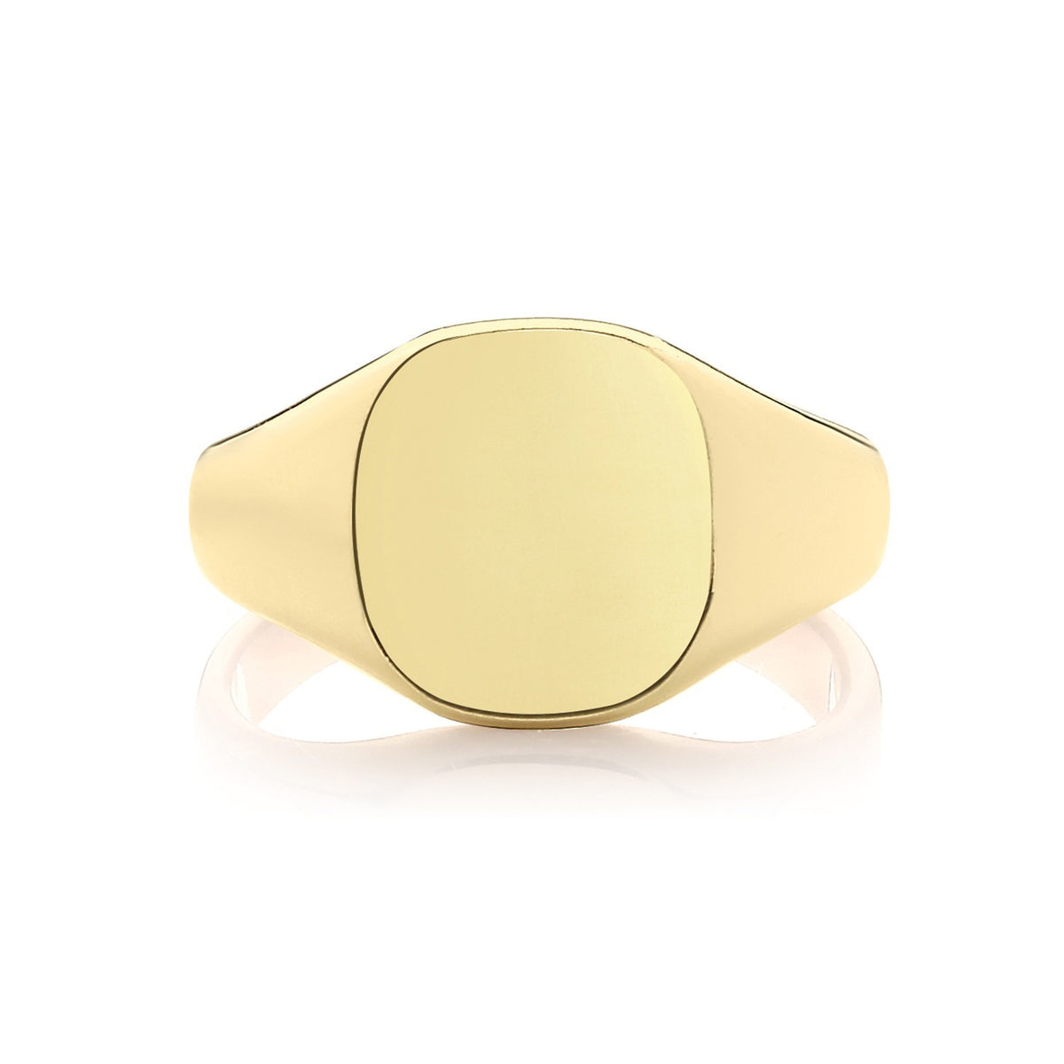 Cushion Mens 9ct Yellow Gold Signet Ring 375 Hallmarked British Made Size L - X